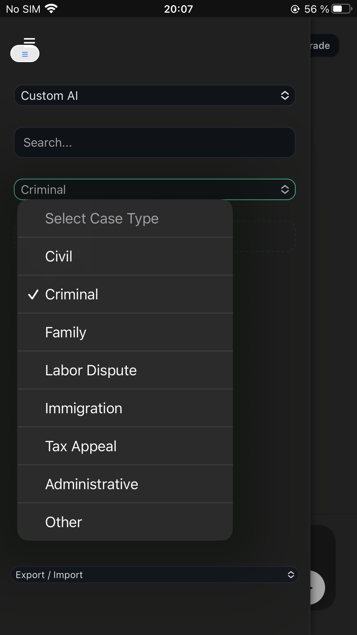 AI Justice For All mobile prototype